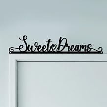 CUTHOLLOW Sweet Dreams Door Topper Sign Wall Art Decor, 30x5.8cm Metal Unique Hanging Above Door Frame Corner Accent for Bedroom Home Living Room Front Door Hallway, Best Gift for Housewarming Xmas