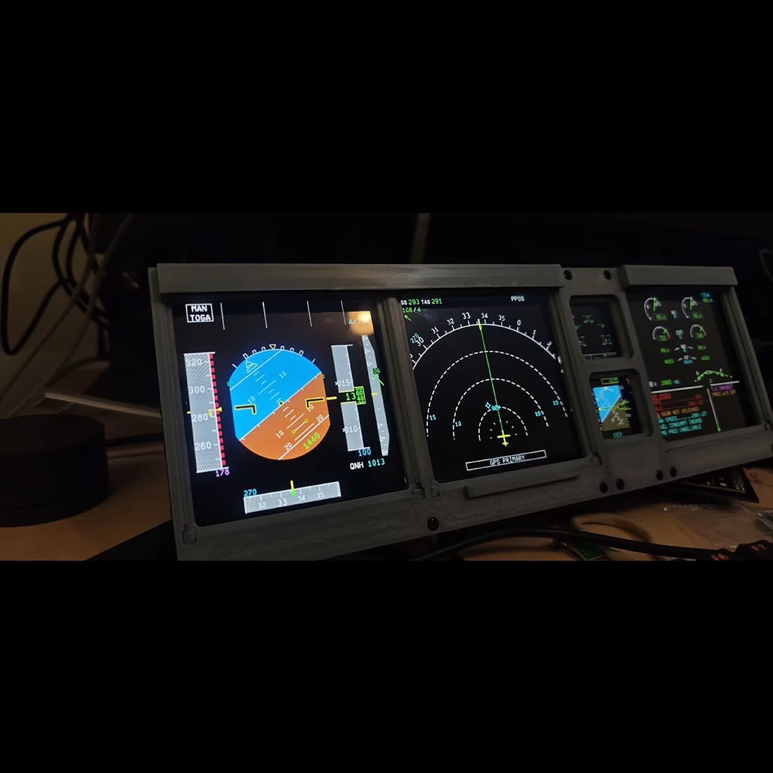 D106 Home Cockpit Panel, 12.6-Inch Plug and Play PFD-ND-ECAM Display Module for MSFS 2020/2024, Windows Aviation Panel for A32X/A35X/A38X