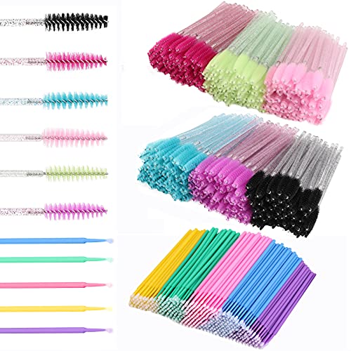 800 Pcs Disposable Micro Applicator and Spoolies for Eyelash Eyebrow Extension, Mascara Wands Tbestmax
