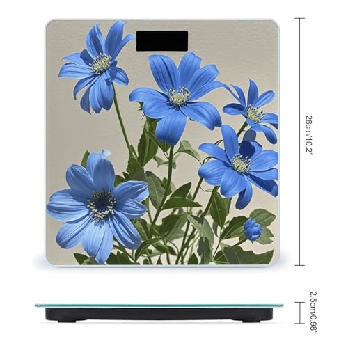 Báscula Digital de Baño con Vidrio Templado Azul Cian miniatura 2