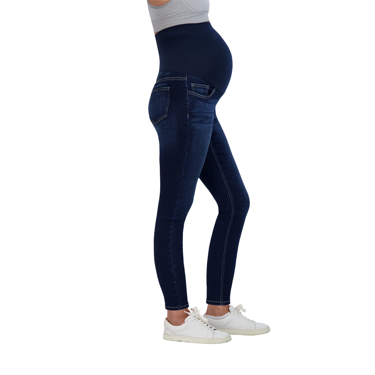 Savi Parker Jeans de Maternidad para Mujer sobre el Vientre - Ropa de Embarazo para Todas Las Estaciones, Pantalones de Maternidad - Entrepierna de 29 Pulgadas, Lavado Oscuro, X-Large
