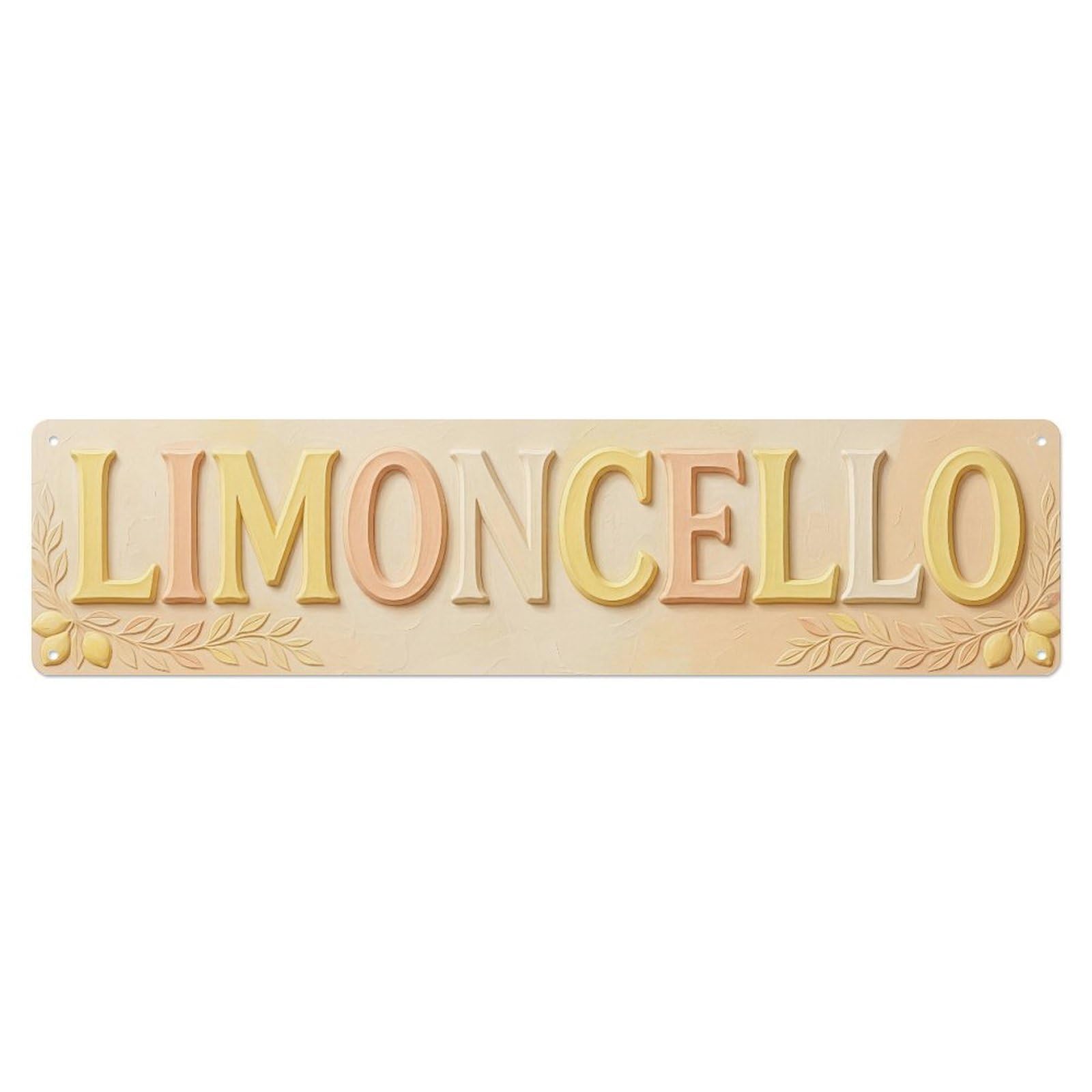 Limoncello Artwork Plaster Type Metal Tin Skinny Sign Plaque Wall Decor for Cafe, Club Bar, Office, Home Garden Metal Poster 4x16Inch