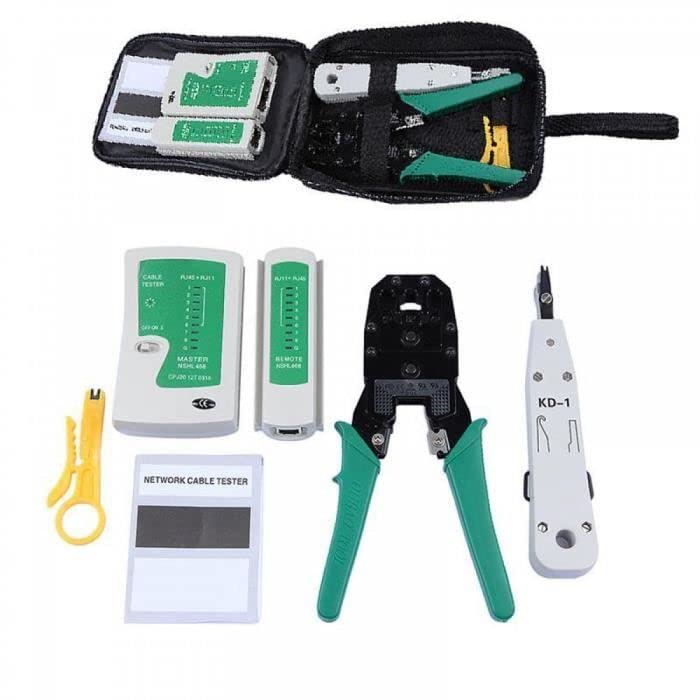 TECH DISCOUNT Kit portable de test Ethernet câble réseau kit rj 45 pince/dégonfler rj 11 cat5/cat6 / Détecteur de fil ligne