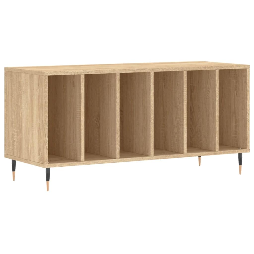 IKAYAA Mueble Tocadiscos de Madera 100x38x48 cm, Estanteria CD para Vinilos, WY23E Roble Sonoma