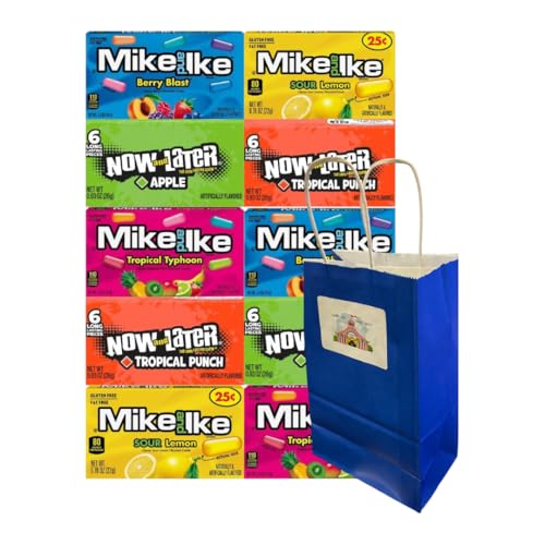 Mezcla surtida de dulces Mike and Ike y Now and Later 10 unidades miniatura 1