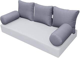 PROLINEMAX |Cover ONLY| Outdoor Style 3 Crib Knife Edge Bolster Back Pillow Slipcover AD001