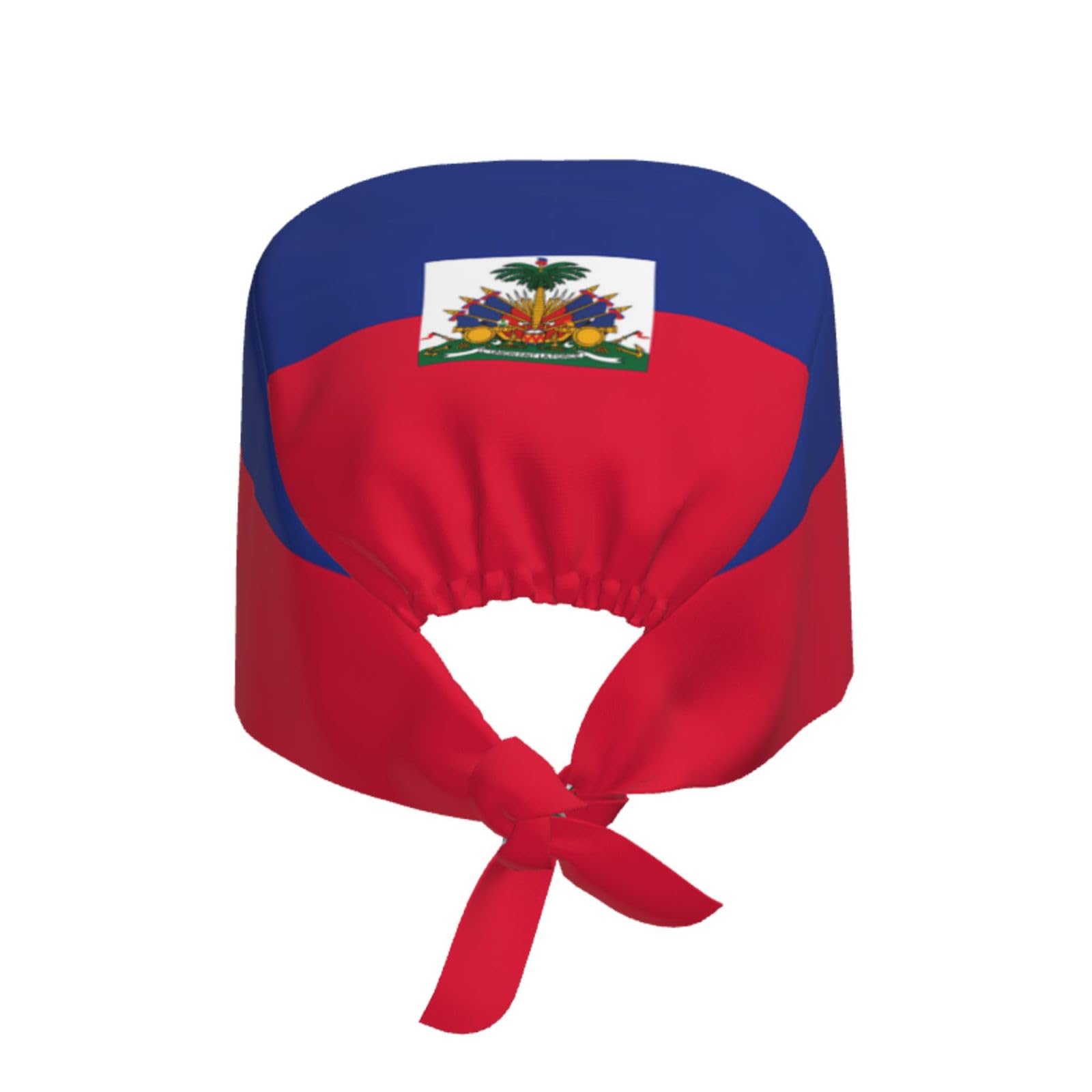 YYHWHJDE Breathable Work Hat Haitian Flag Prints Adjustable Comfortable Chef Hat for Women & Men Black