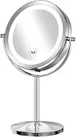 Espelho de Aumento Botahan com Iluminação Mor, Espelho de Maquiagem 20 CM, Espelho de Ampliação 1x/10x, Rotação 360°, Espelho de Mesa, Espelho de Aumento, Espelho de Maquiagem
