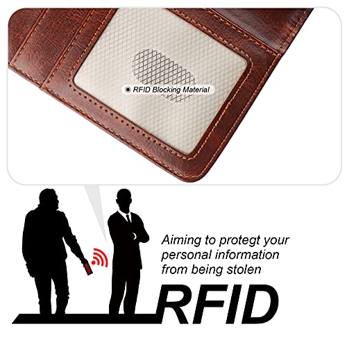 Bocasal Detachable Wallet Case for iPhone 14 Plus RFID Blocking Card Slots Holder Premium PU Leather Magnetic Kickstand Shockproof Wrist Strap Removable Flip Protective Cover 5G 6.7 inch (Brown) by Bocasal - Image 5