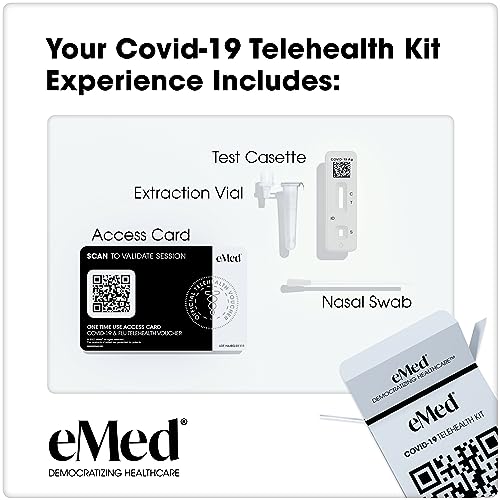Emed Covid-19 Telehealth Kit, 6 Packs, 6 Tests, Fda Eua Authorized Covid-19 Home Rapid Antigen Test, Clinical Evaluation, And Prescription If Eligible #TOP6