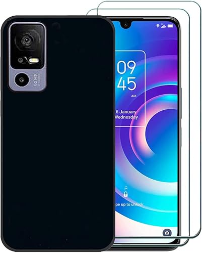 Ranyi Funda para TCL 40 XL con protector de pantalla, funda de teléfono TCL 40XL, funda negra delgada y flexible de TPU con protector de pantalla, Ranyi Funda para TCL 40 XL con protector de pantalla, funda de teléfono TCL 40XL, funda negra delgada y flexible de TPU con protector de pantalla,