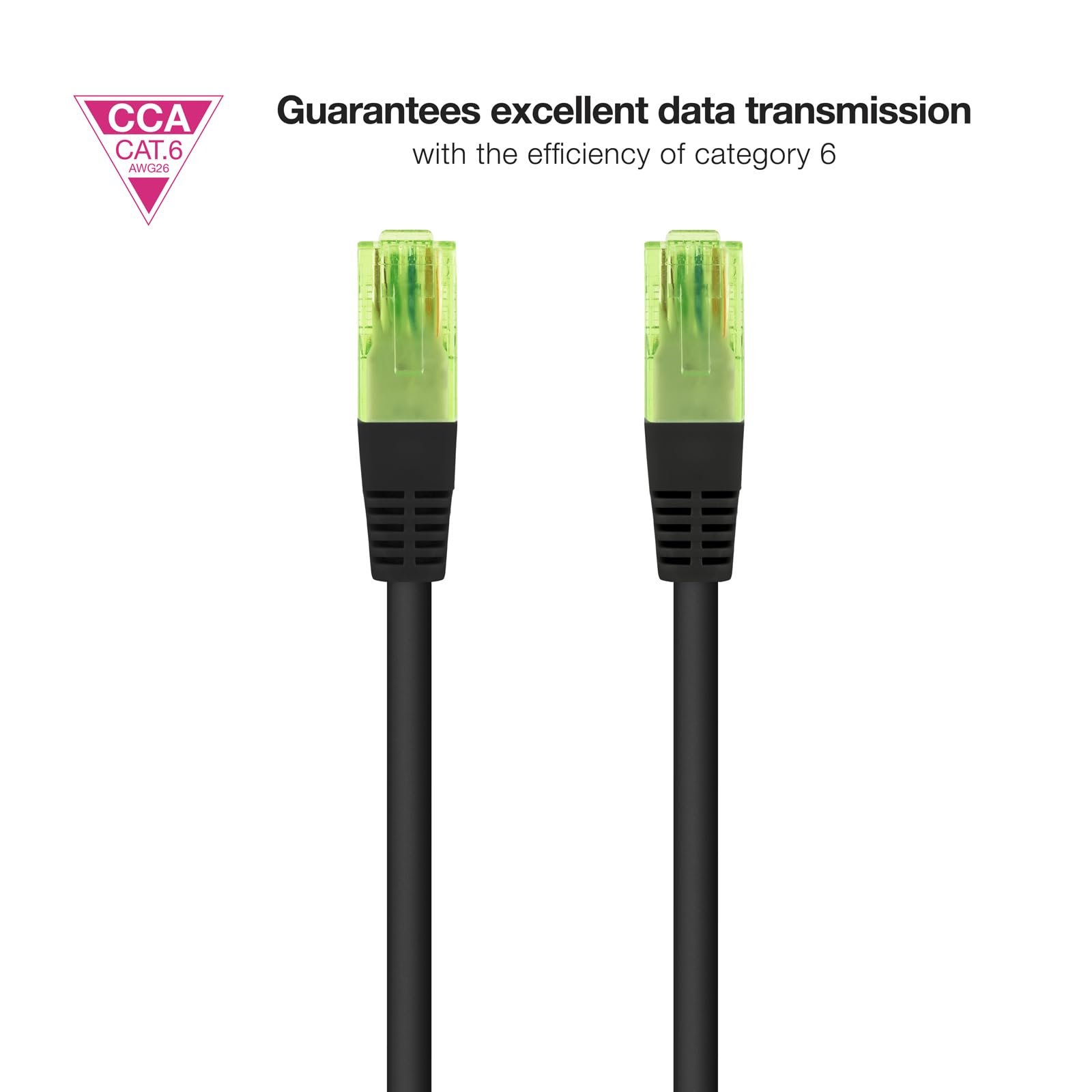Cavo di rete patch Cat.6 UTP AWG26 CCA Nero 25 m NANOCABLE