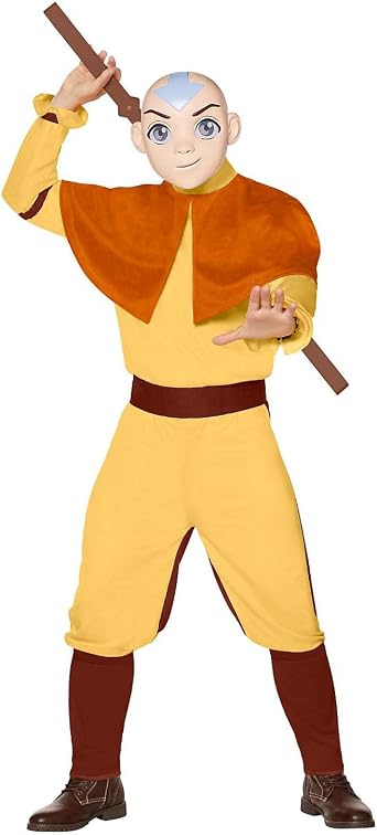 Spirit Halloween Avatar: The Last Airbender Aang Adult Costume | Officially Licensed | Cosplay | Nickelodeon | Group Costume