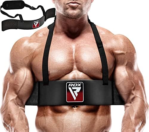 RDX Arm Blaster Biceps Triceps, 23 Fitness Curl Support Isolator, Weightlifting Bodybuilding Muscle Builder Big Arms Extension, Adjustable 42 Strap, 6mm Neck Pad, Curved Design, Thick Elbow Padding