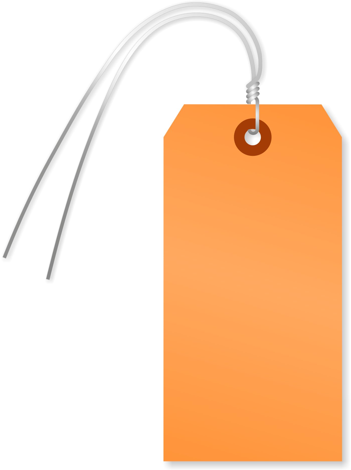 SmartSign Fluorescent Orange Blank Tags with Pre-Attached Wires - 100-Pack, 4.75" x 2.375", Size#5, 13pt Cardstock, Reinforced Fiber Patch - for Pricing, Craft, Retail Stores, Sale, USA-Made