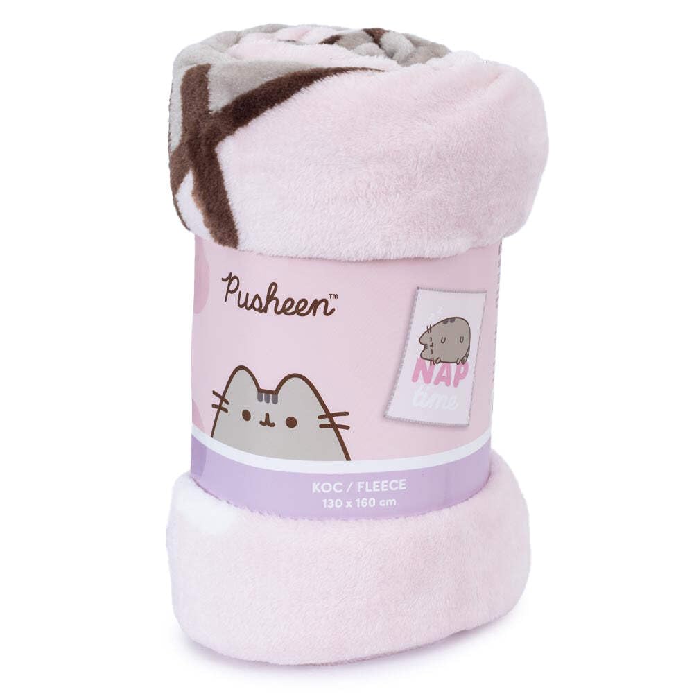 Carbotex Pusheen Nap Time Soft and Cosy Blanket Bed Blanket Kids, Girls Bedroom in 130x160cm Pink (PTC248004-KOC)