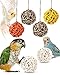 Bissap 6PCS Small Parrot Chew Toys, Sola Balls Parrot Chewing Foraging Toys Colorful Bird Foot Balls for Cockatiels Conures Cockatoos Parakeets Love Birds Small Parrot Cage Bite Toys