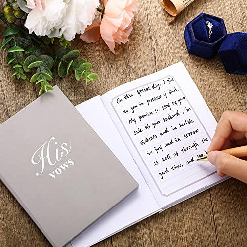 Vow Books For Wedding 2 Pieces His And Her Vows Book Officiant Book For Ceremony White And Grey Vow Notebook Wedding Vow Renewal Vow Book Keepsakes For Wedding Bridal Shower, 5.5 X 3.9 Inch, 40 Pages #TOP3