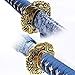Eroton-Handmade Samurai Katana Sword Real,Full Tang Heat Tempered 1045/1060 High Carbon Steel Sharp Functional,41 Inches for Room Decoration Gift Cosplay Blue……