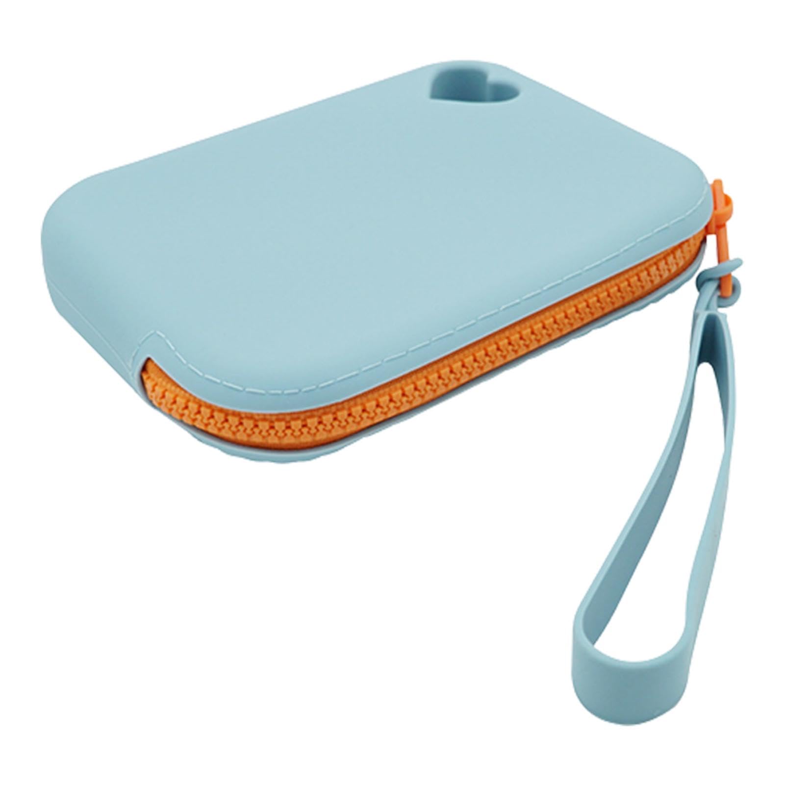 Custodia per Cuffie - Borsa Quadrata in Silicone, Impermeabile, per Cavi | Organizer Portatile per Trucchi, Portachiavi, con Cerniera, Accessori multifunzionali per Donne e Ragazze (4,72x0,96x3,54 po