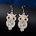 Owl Dangle Earring for Women,Hypoallergenic Rose Gold and Silver Plated Drop Earrings with Shining Crystal (Rose Gold)