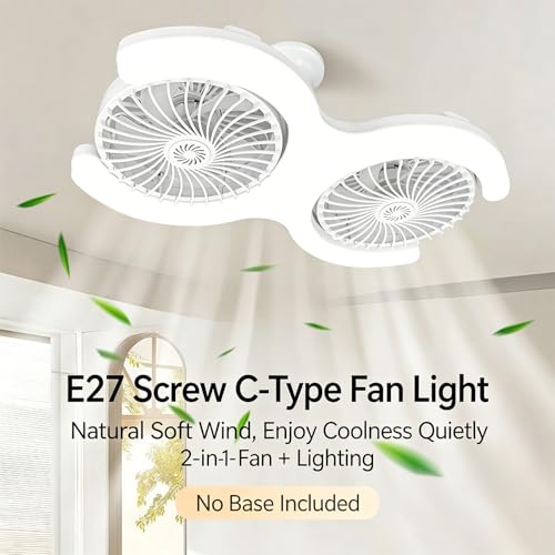 Luz de ventilador de techo E27 con iluminación integrada 4