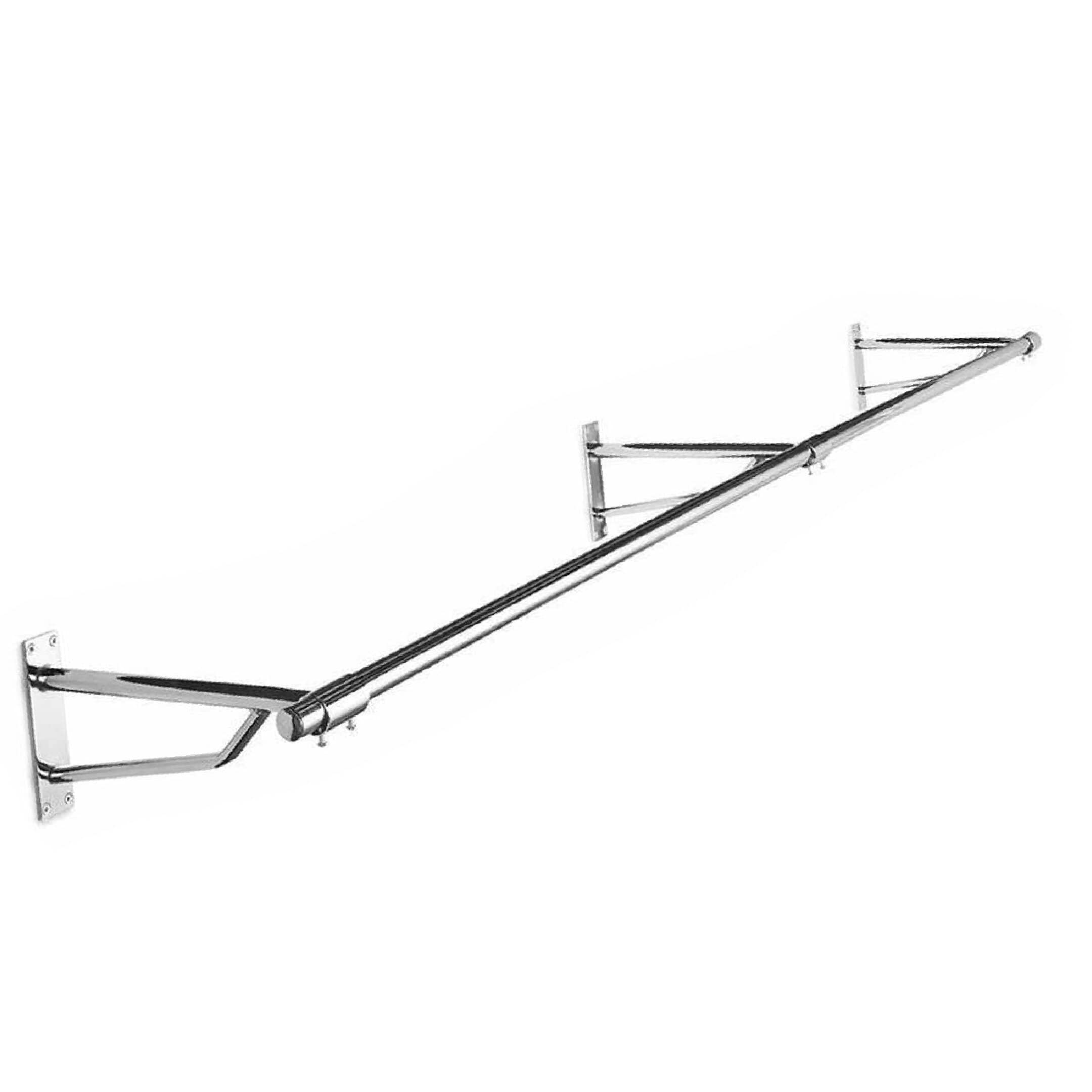 HeavyDuty 25mm OR 32mm Dia-meter Hanging Rail Tubing System for Wall, Floor, Ceiling, Roof And Walk-In Wardrobe Chrome Tubing System (6 FEET + 3 X BRACKET +2 X ENDCAP, 25MM) — image 1
