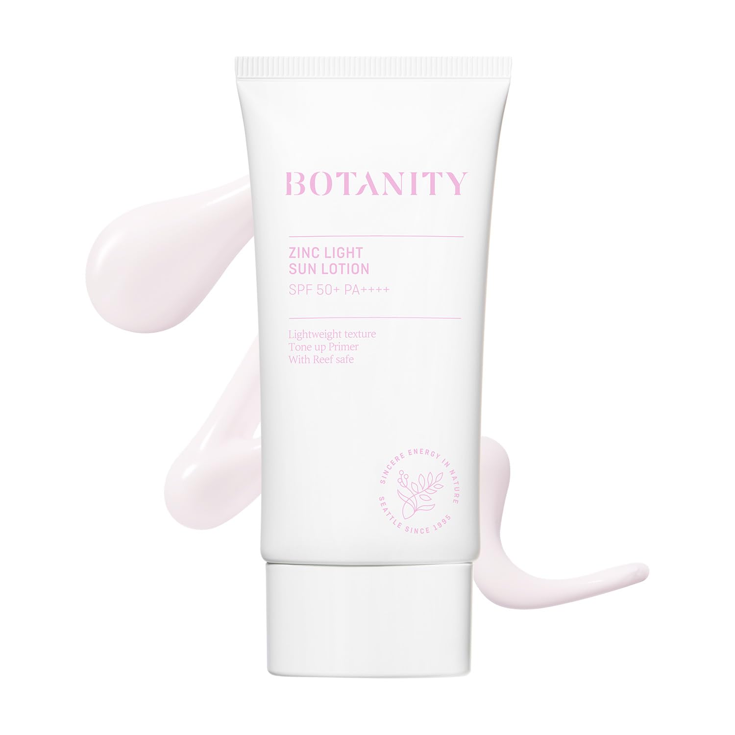 Botanity Zinc Sun Lotion - UV Protection, SPF 50+ PA ++++, Even skin tone, Lightweight & Hydrating formula, Non-Greasy, Korean Skincare, All Skin Types, 1.7 fl oz (50ml)