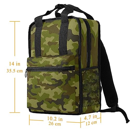 Sac à dos garçon camouflage vert 14x10.2x4.7 in avec bretelles ajustables - 5