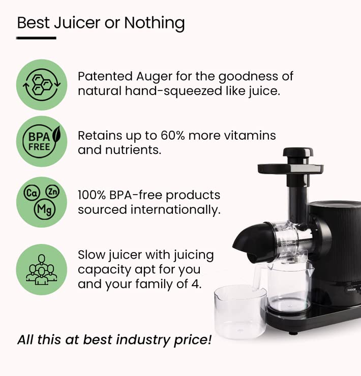 Image of HESTIA APPLIANCES Nutri-Max Cold Press Slow Juicer (Commercial Series) (Nutri-Vita (Horizontal))
