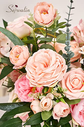 Serwalin Artificial Flowers Pink Wedding Flowers Silk Flowers With Stems Fake Cake Flowers For Wedding Bouquets Centerpieces Cake Decor Baby Shower Decoration #TOP6