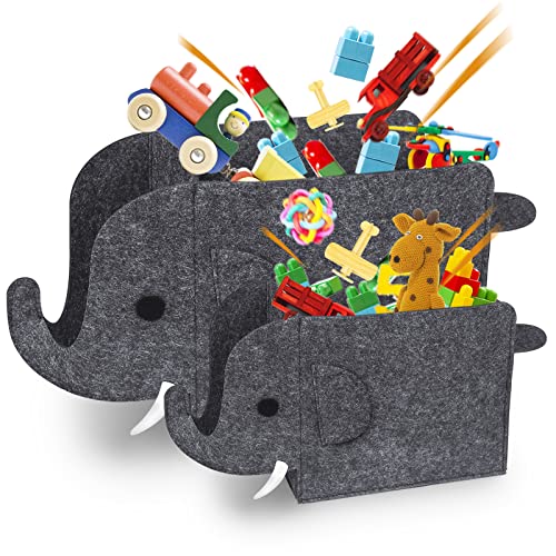 Chambre d'enfant ordonnée grâce aux boîtes de rangement éléphant pliables - 2