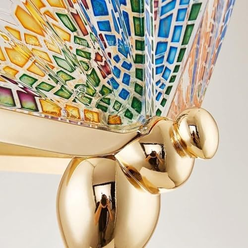 Lámpara de techo moderna dorada pequeña con luz LED de vidrieras costeras con iluminación colgante de mariposa,Lámpara de araña