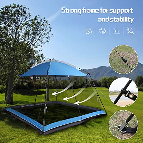 Screen-House-10x10-Ft-Square-Camping-Canopy-Tent-Sun-Shade-Gazebo-Shelter-Perfect-for-Outdoor-Activities-Blue