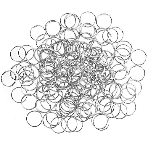 300PCS 14mm Metal Split Ring Nickel Plated Small Key Chain Ring Part Silver