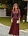 GRACE KARIN Mother of Bride Dresses 2025, A Line Sequin Dress Maxi, Elegant Wedding Guest Dress Gowns Evening Party Wine Red Size M