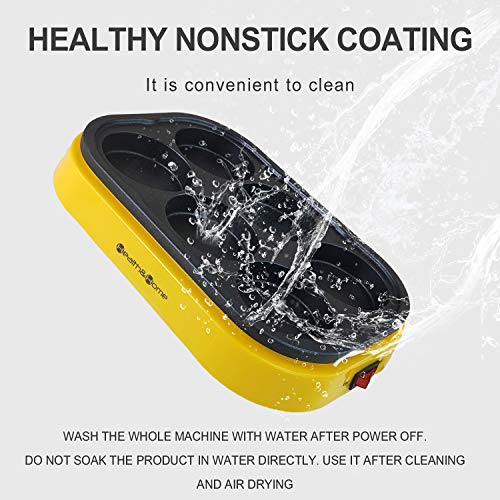 Health and Home Electric 6-Cup Egg Frying Pan, Non Stick Egg Cooker Pan, Cupcake,Pie,Desserts,Mini Crepe