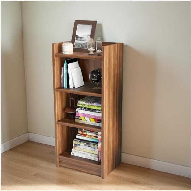 Image of SBF Furniture Tree Bookshelf Floor Standing Bookcase Free Standing Multipurpose Storage Rack for Books Magazines Organizer Showcase DIY (3 Tier GHODO-Brown, 3 Tier GHODO)
