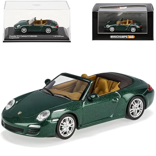 Generisch Porsche 911 997 Carrera S Cabrio Racing GrÜn 1/64 Minichamps Modell Auto Modellauto