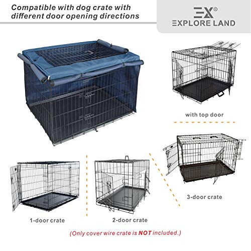 Explore Land Chew Proof Dog Crate Cover for 48 Inches Wire Cage, Heavy-Duty Lattice Pet Kennel Covers Compatible with 1… - Image 5