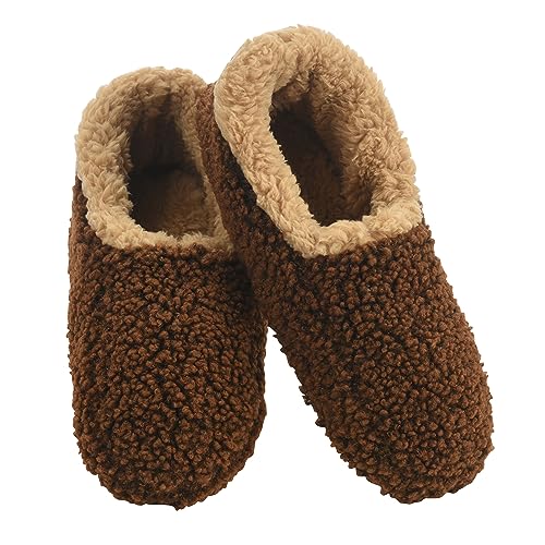 Image of Snoozies Mens Two Tone Fleece Lined Slippers - Comfortable Slippers for Men - Two Tones