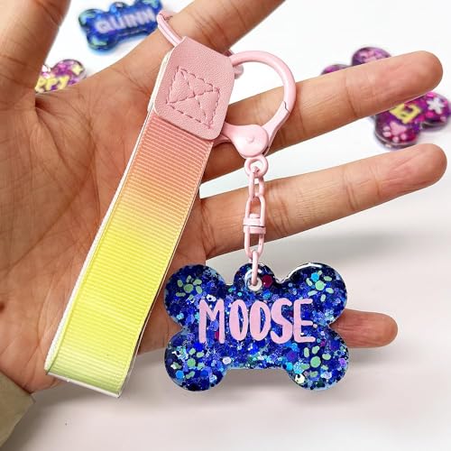 5cm Und 4cm Hundeknochen silikonformen Satz, Epoxidharz Formen Silikon, Silikonform Epoxidharz Knochenform DIY Resin Mold Set mit 15 Schlüsselringen & Sprungringen resin mold, Haustiermarkenform