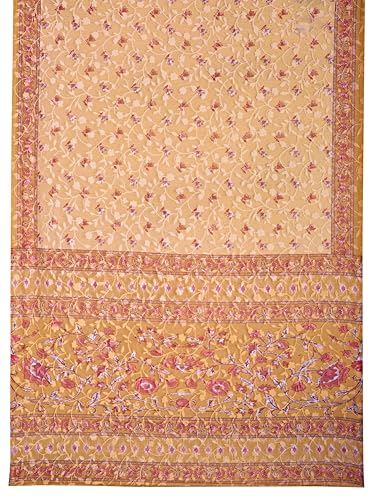 Image of Garden Vareli Summer Roganza Viscose Brasso Floral Print Saree with Unstitched Blouse Piece