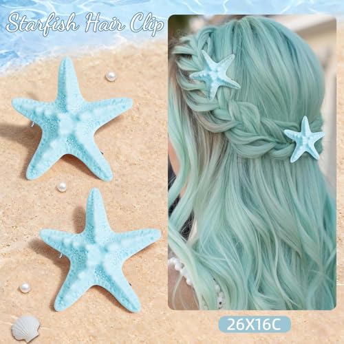 Barrettes étoile de mer colorées lot de 5 pinces cheveux pour fête et voyage - 4