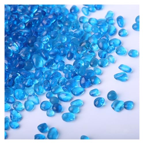Grava de ágata cristalina, decoración for acuarios, Piedras de Vidrio Decorativas for macetas de 1000 g, Arena for el Fondo del Acuario, for acuarios, paisajismo de macetas(Blue)