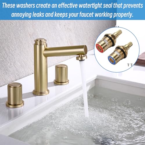 2 Stück Wasserhahn Ventil,Ventiloberteil 1/2 Zoll,Wasserhahn Kartusche,1/2 Zoll Messing Wasserventil Keramik Oberteil Ersatzteile,Ventil Wasserhahn Für Bad Küche (1 Paar Heiß & Kalt)