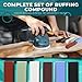 Metal Polishing Compound kit 24Oz - 6Pc Buffing Compound Bars - 4Oz each, Set Includes: Red Jewelers Rouge, Black Aluminum Cutting Compound, Brown Tripoli, White Rouge All Purpose Blue & General Green