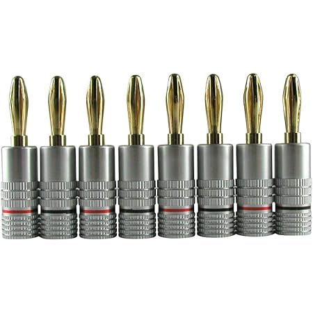 MG-M バナナプラグ 24K 金メッキ ゴールド 無地 8本セット