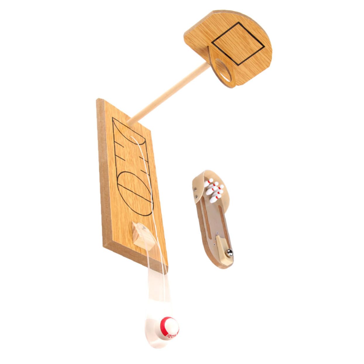 Toddmomy Safe and 2 Sets Mini Bowling Game Desktop Basketball Toy for Family Fun Great Present for Boys and Girls Teens and Adults