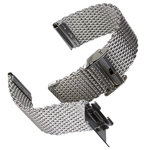Preisvergleich Produktbild Geckota® Milanaise Maschen, Metall Uhrenarmband / Poliert, 20mm